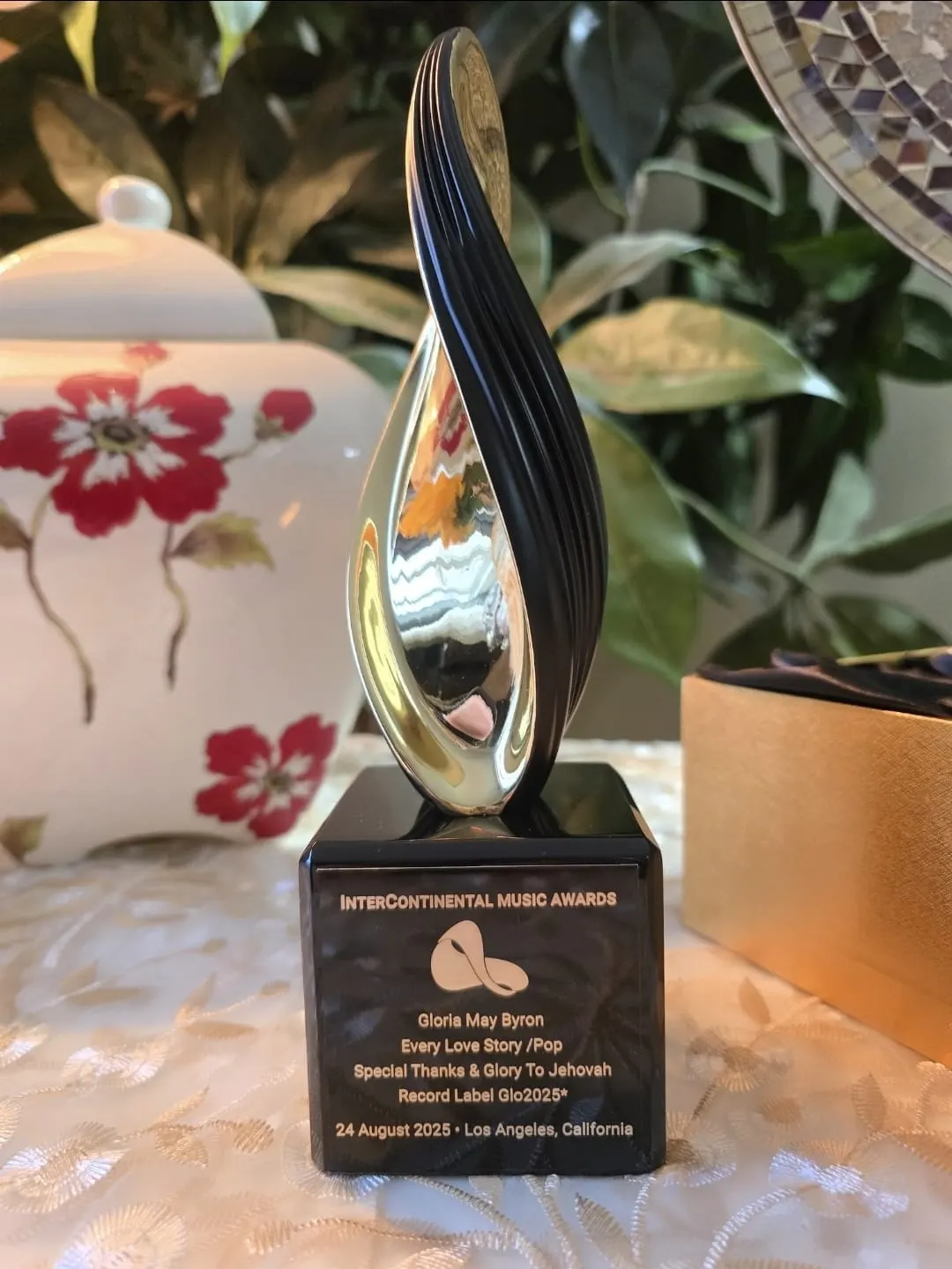 The InterContinental Music Awards trophy